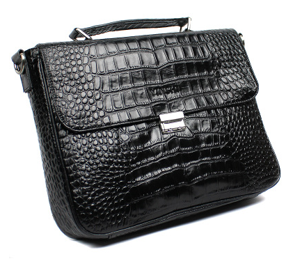 * 2015 Mens Modern Crocodile Pattern Leather Briefcase