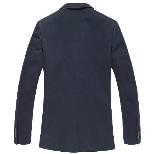 Chic Brooch Embellishment Stripped Blue Blazer Jacket - PILAEO