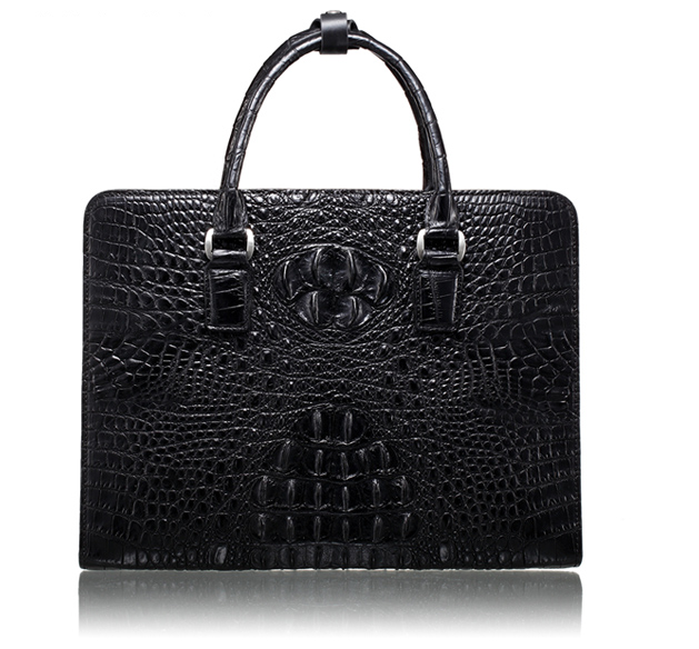 Classic Genuine Crocodile Leather Luxury Strapless Briefcase