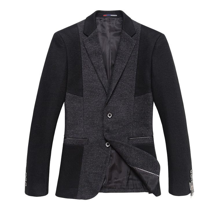 Gentleman pele de ovelha guarnição Costura de lã Blazer Jacket