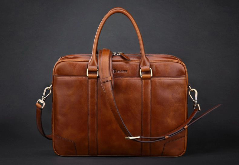 Attractive Genuine Shoulder Business Casual Leather Brown Bag