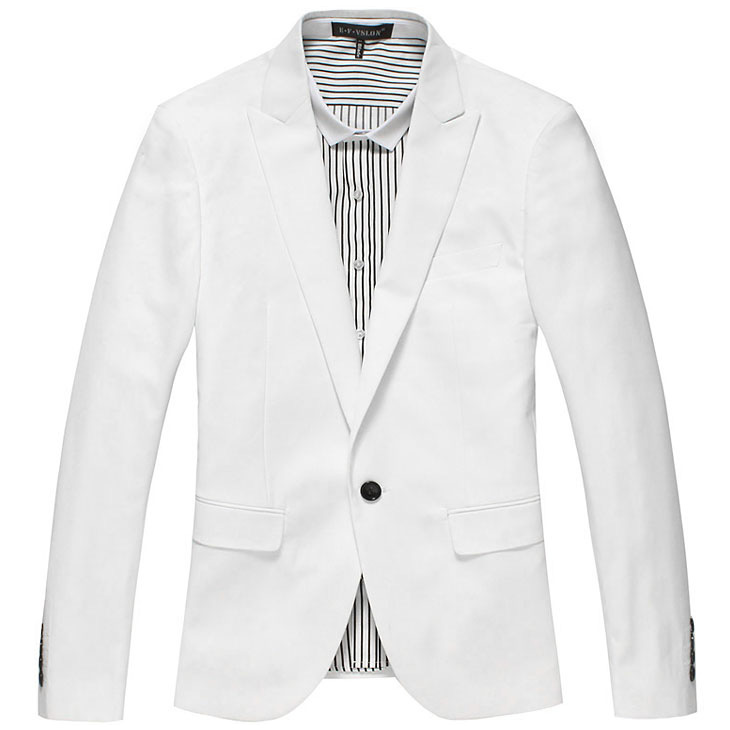 Сложные тонкий стильный Pure White Style Blazer Jacket