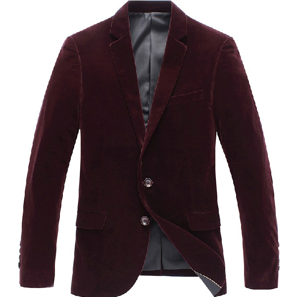Stylish Velvet Slim Thick Jacket Red Style Blazer Jacket