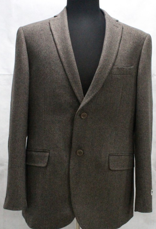 Classic Brown Herringbone Sports Coat Gentleman Blazer - PILAEO