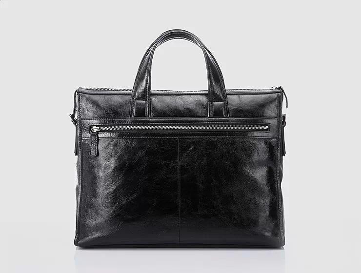 Classic Leather Business Messenger Black Bag UHJXHKURPI