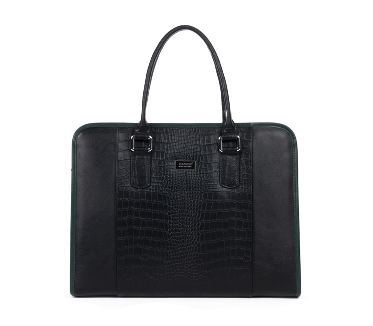 Elegant Genuine Crocodile Leather Upscale Business Men Black Bag