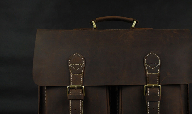 Gentleman Handmade Leather Shoulder Brown Bag 0Z2SNSDWPI