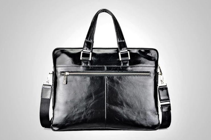 Sophisticated Mens Travel Leather Dark Black Bag SESW1UGMPI