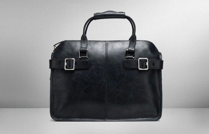 PILAEO FASHION Black Leather Mens portátil Messenger Bag X8BD7OZ